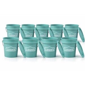 NEW 10 Lowe's Viral TEAL 0.42 Q BPA-Free Mini Buckets  W/Lids - Fast Ship